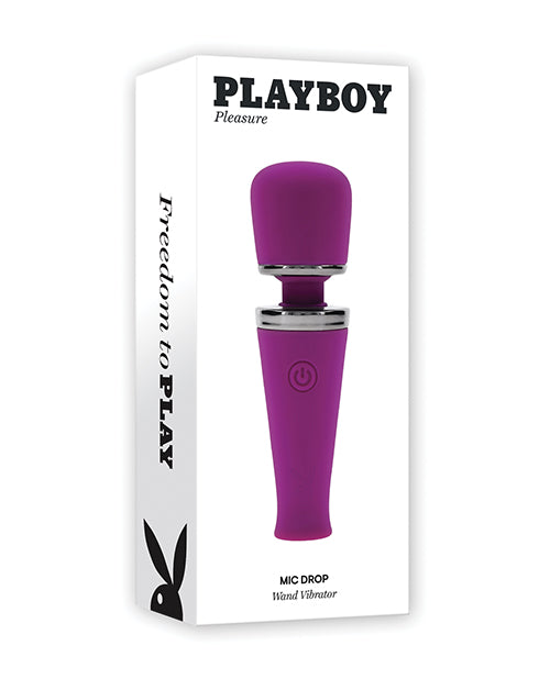 Shop for the Playboy Pleasure Mic Drop Petite Wand Vibrator - Fuschia at My Ruby Lips