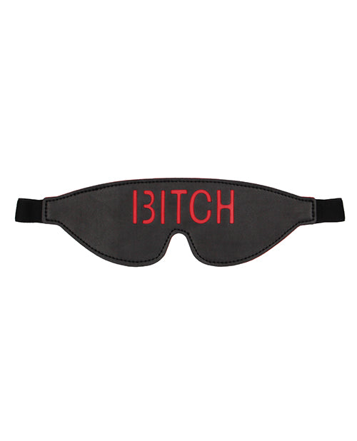 Shop for the Shots Ouch Bitch Blindfold - Black: Sensory Deprivation Elegance at My Ruby Lips