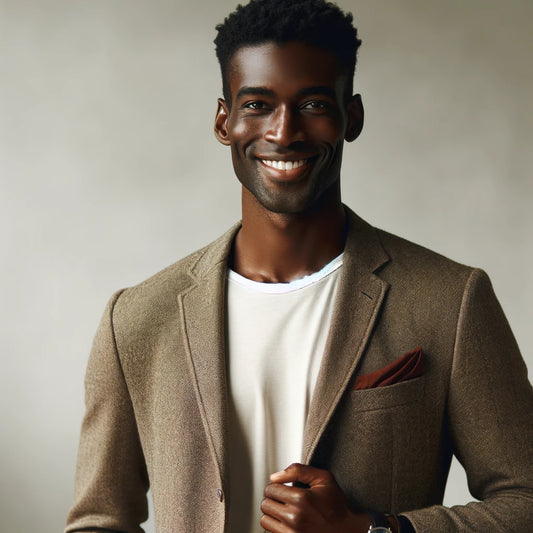 Anal Training 101 - Black man standing with jacket and white shirt.