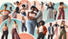 A photorealistic image showing diverse, confident men and women embracing body positivity. The background features calming pastel colors. The individuals are depicted in various poses, highlighting self-love and acceptance.