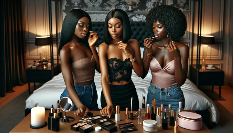 Diverse cosmetics collection featuring vibrant makeup products for women's beauty