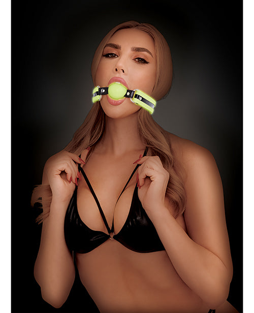 Glow In The Dark Silicone Ball Gag Product Image.