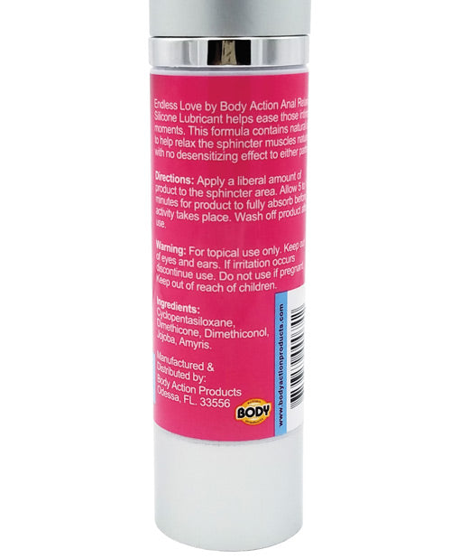 Lubricante Anal Relajante de Silicona Endless Love de Body Action Product Image.