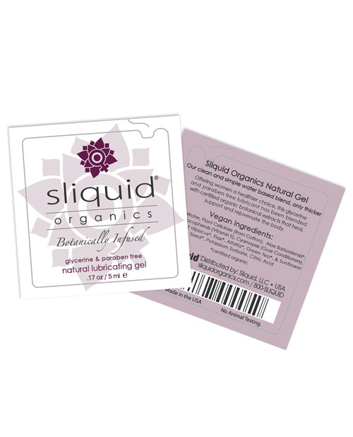 Sliquid Organics Natural Lubricating Gel - Organic .17 oz Pillow Pack Product Image.