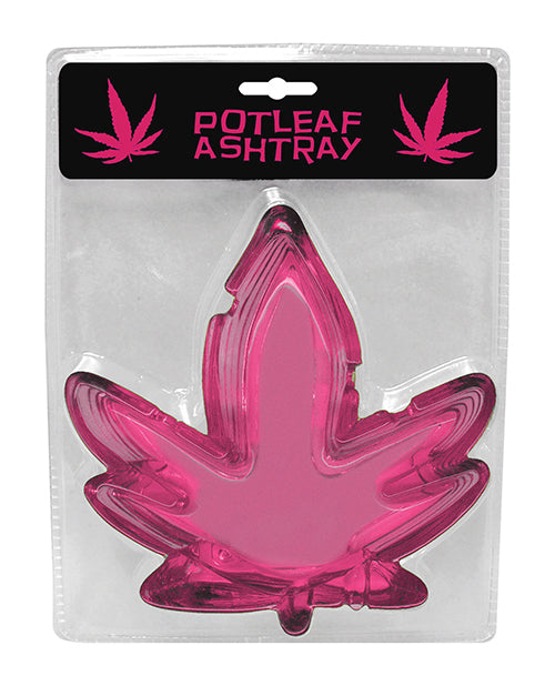 Pink Potleaf Glass Ashtray: A Touch of Elegance for Your Smoking Rituals Product Image.