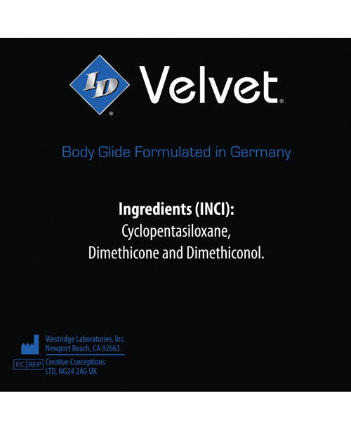 I-D Velvet Silicone-Based Lubricant Product Image.