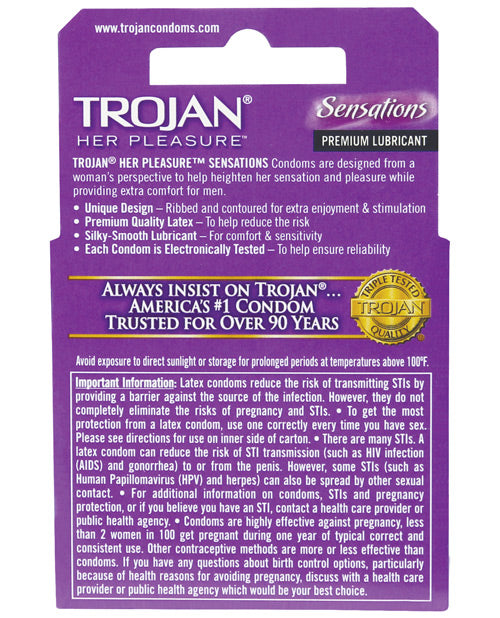 Trojan Her Pleasure 保險套：增強感覺和舒適度 Product Image.