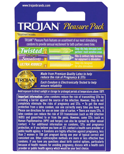 Preservativos Trojan Pleasure Pack: Variedad, Sensación, Confianza Product Image.