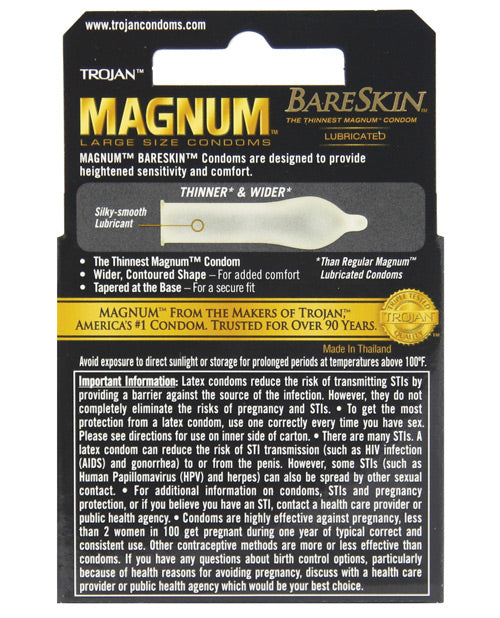 Trojan Magnum Bareskin 保險套：極致敏感度與舒適度 Product Image.