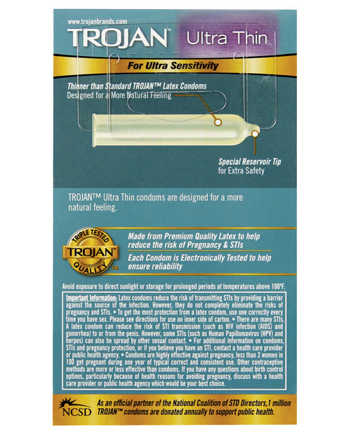 Preservativos Trojan Ultra Thin: Máxima Sensibilidad (Caja de 12) Product Image.