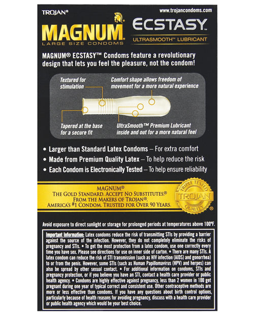 Trojan Magnum Ecstasy 大號保險套 - 終極愉悅與保護 Product Image.