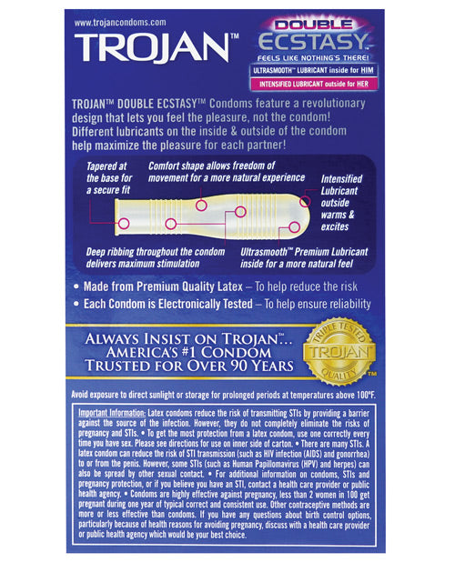 Condones Trojan Double Éxtasy: ¡Eleve su placer! Product Image.