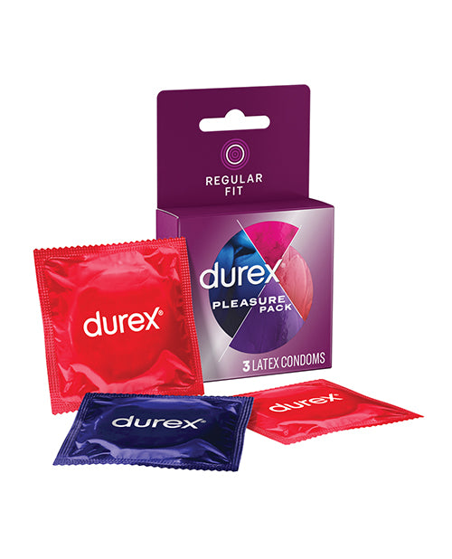 Durex Condom Pleasure Pack: 3 Sensational Options for Intimate Adventures Product Image.
