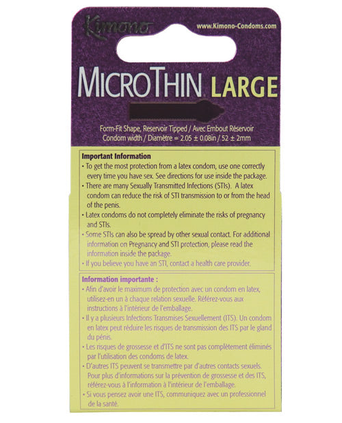 Preservativo Kimono MicroThin Grande: Comodidad, Seguridad, Sensibilidad Product Image.