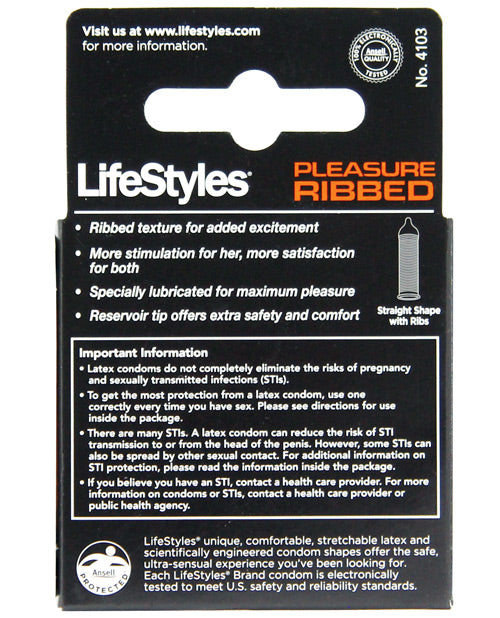 Lifestyles Ultra Ribbed Condoms - 3-Pack Product Image.