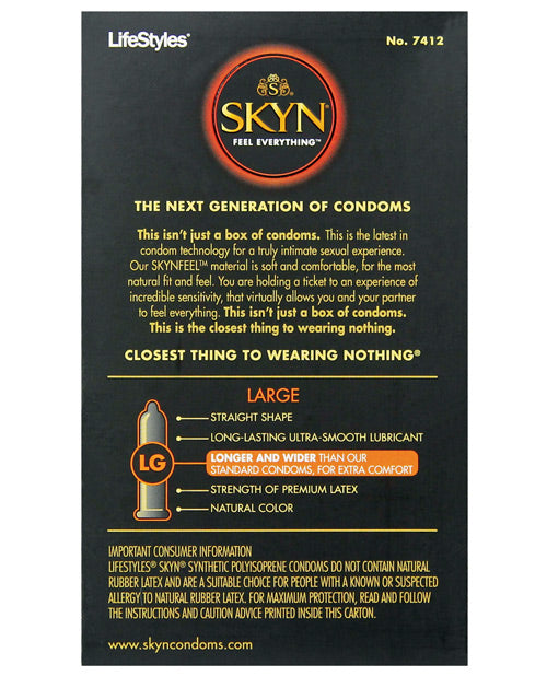 Preservativos grandes sin látex Skyn ​​- Paquete de 12 Product Image.