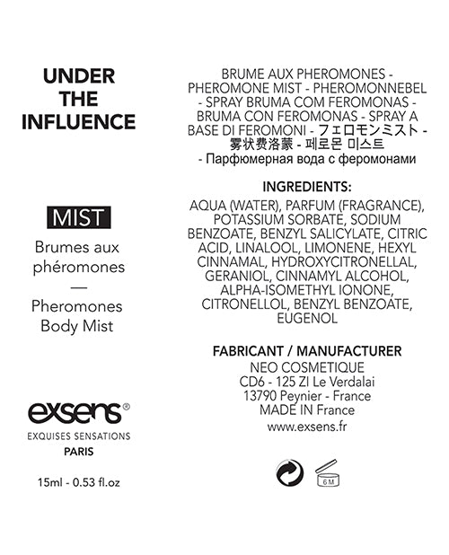 EXSENS Bruma de perfume con feromonas bajo la influencia - 15 ml Product Image.