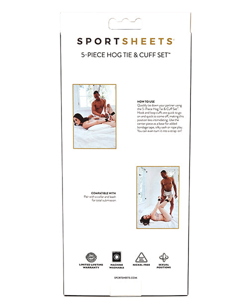 “Sportsheets 5 件套豬領帶和袖口套裝，帶 4 向連接器” Product Image.