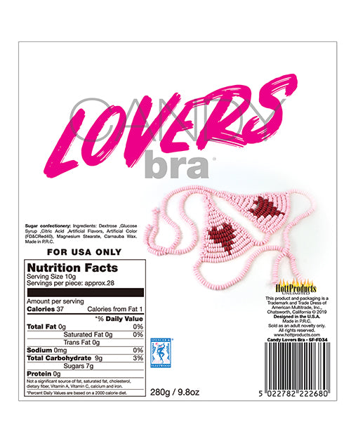 Lover's Candy Heart Bra - Edible Fun & Flirty Product Image.