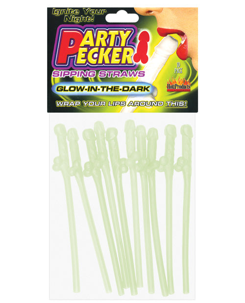 Bachelorette Party Pecker Sipping Straws - Pack Of 10 Product Image.