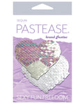 Pearl & White Color Changing Sequin Heart Nipple Pasties by Pastease®