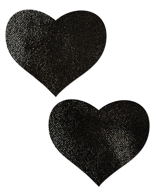 Liquid Heart Black Self-Adhesive Pasties Product Image.
