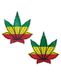 Rasta Marijuana Leaf Nipple Covers