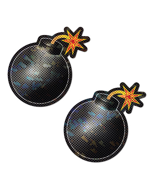 Pastease Premium Disco Bom - Black O/S Nipple Pasties Product Image.