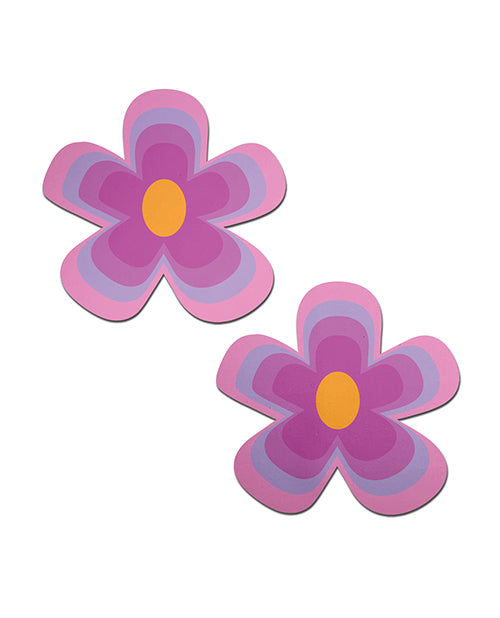 Pastease Premium Groovy Flower Purple Nipple Covers Product Image.