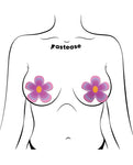 Pastease Premium Groovy Flower Purple Nipple Covers