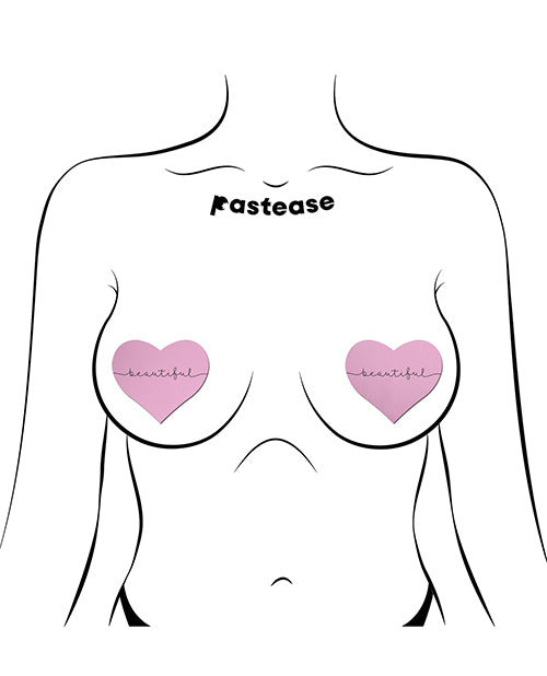 Pastease Premium Heart Beautiful Pink Pasties - Embrace Your Alluring Spirit Product Image.