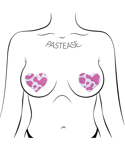 Pastease 優質乳牛印花閃光天鵝絨心形粉紅草莓 Product Image.