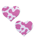 Pastease Premium Cow Print Glittery Velvet Heart in Pink Strawberry