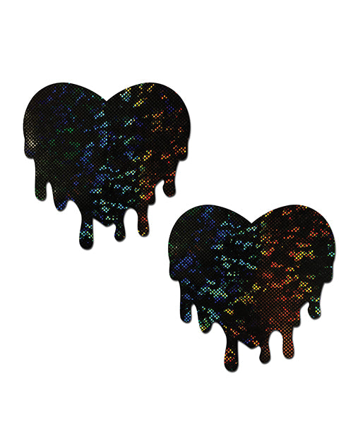 "Hand-Crafted Glittery Melty Heart Nipple Pasties" Product Image.