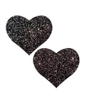 Sparkling Black Heart Nipple Pasties by Pastease