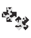 Cow Print Cross Pasties - Handmade in USA, Secure Fit, Eye-catching Design