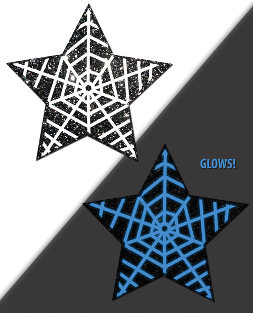 Pastease Premium Halloween Glow-in-the-Dark Web Pasties Product Image.