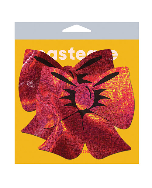 Pastease 紅色全像蝴蝶結胸罩 Product Image.