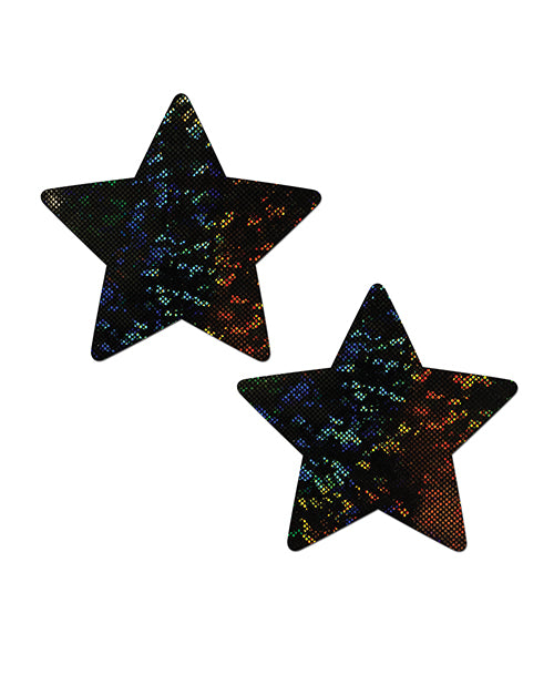 Pastease Coverage Disco Star - Black O/S Breast Covers Product Image.