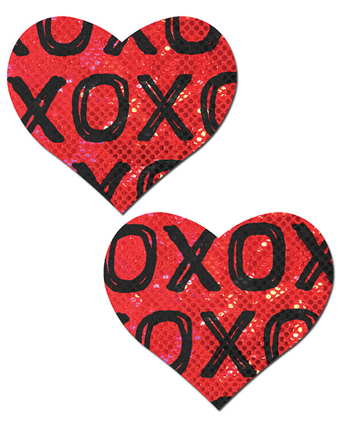 Glitter Xoxo Heart Nipple Covers Product Image.