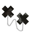 Chain Plus X Liquid Cross Nipple Covers - Black