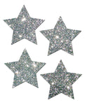 Pastease Premium Petites Glitter Star - Plata O/S Paquete de 2 pares