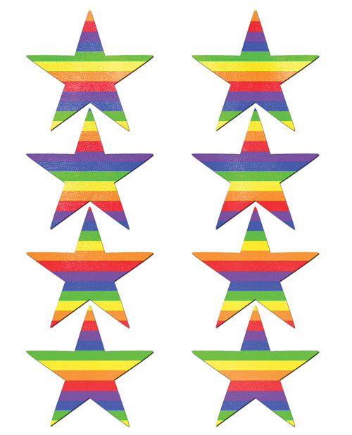 Rainbow Stars Pastease: Vibrant & Versatile Nipple Covers Product Image.