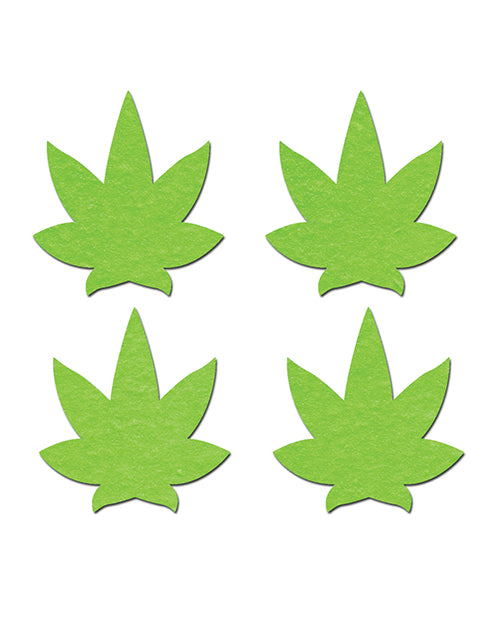 Glow in the Dark Green Leaf Pasties - Pack of 2 Pairs Product Image.