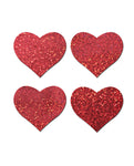 Pasteles de pezón con forma de corazón con purpurina roja, hechos a mano en los EE. UU.