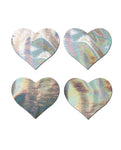 Silver Holographic Heart Nipple Pasties - Pack of 2