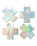 Sparkling Silver Holographic Nipple Covers - Pack of 2