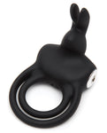 Happy Rabbit Vibrating Rabbit Cock Ring - Black: Enhanced Staying Power, Intense Clitoral Stimulation, Versatile Vibration Modes