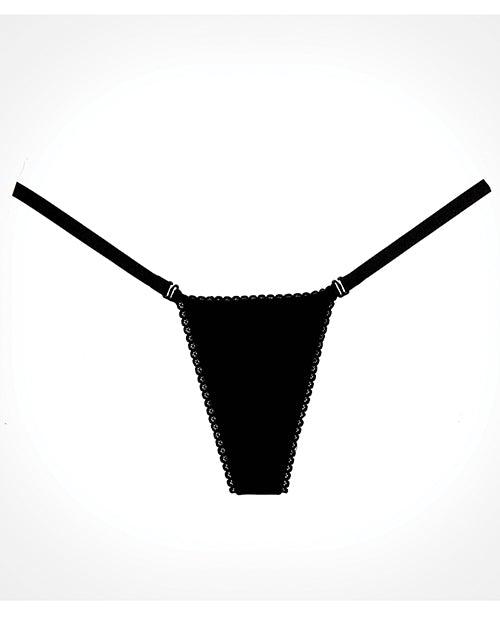 Adore Between the Cheats Velvet Panty - Seductive Black Elegance Product Image.