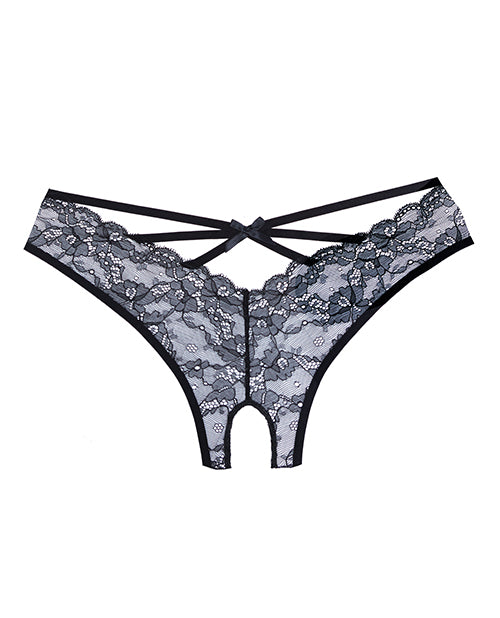 Adore Crush Lace Open Panty - Black O/S Product Image.